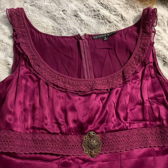 ANTONIO MELANI SILK “ANTIQUE “, size 8,VINTAGE - Picture 6 of 8